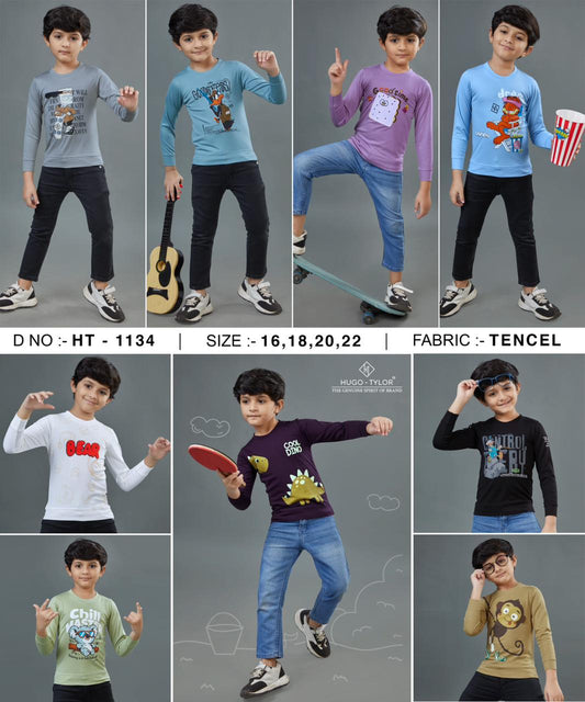 Ht 1134 Hugo Tylor Lycra Tencil Boys Tshirt Exporter Gujarat