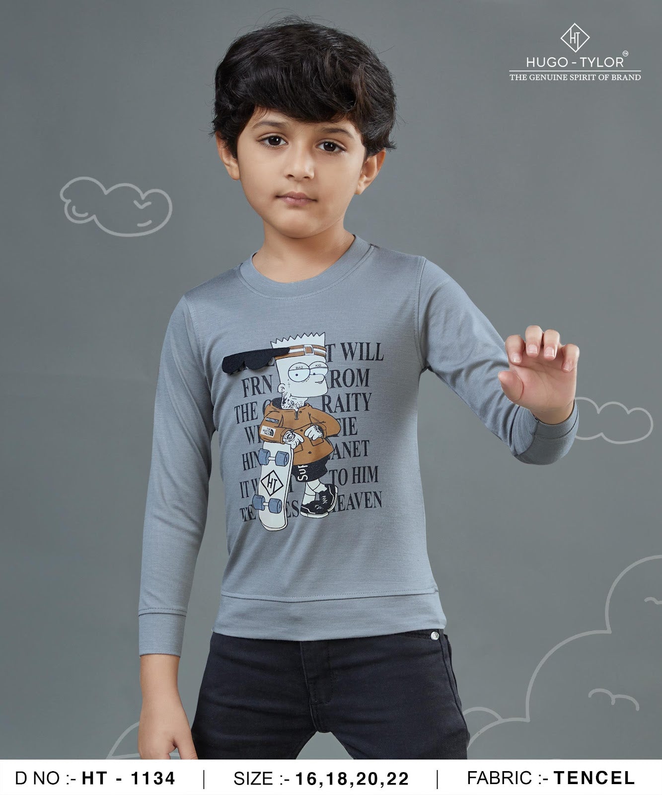 Ht 1134 Hugo Tylor Lycra Tencil Boys Tshirt Exporter Gujarat