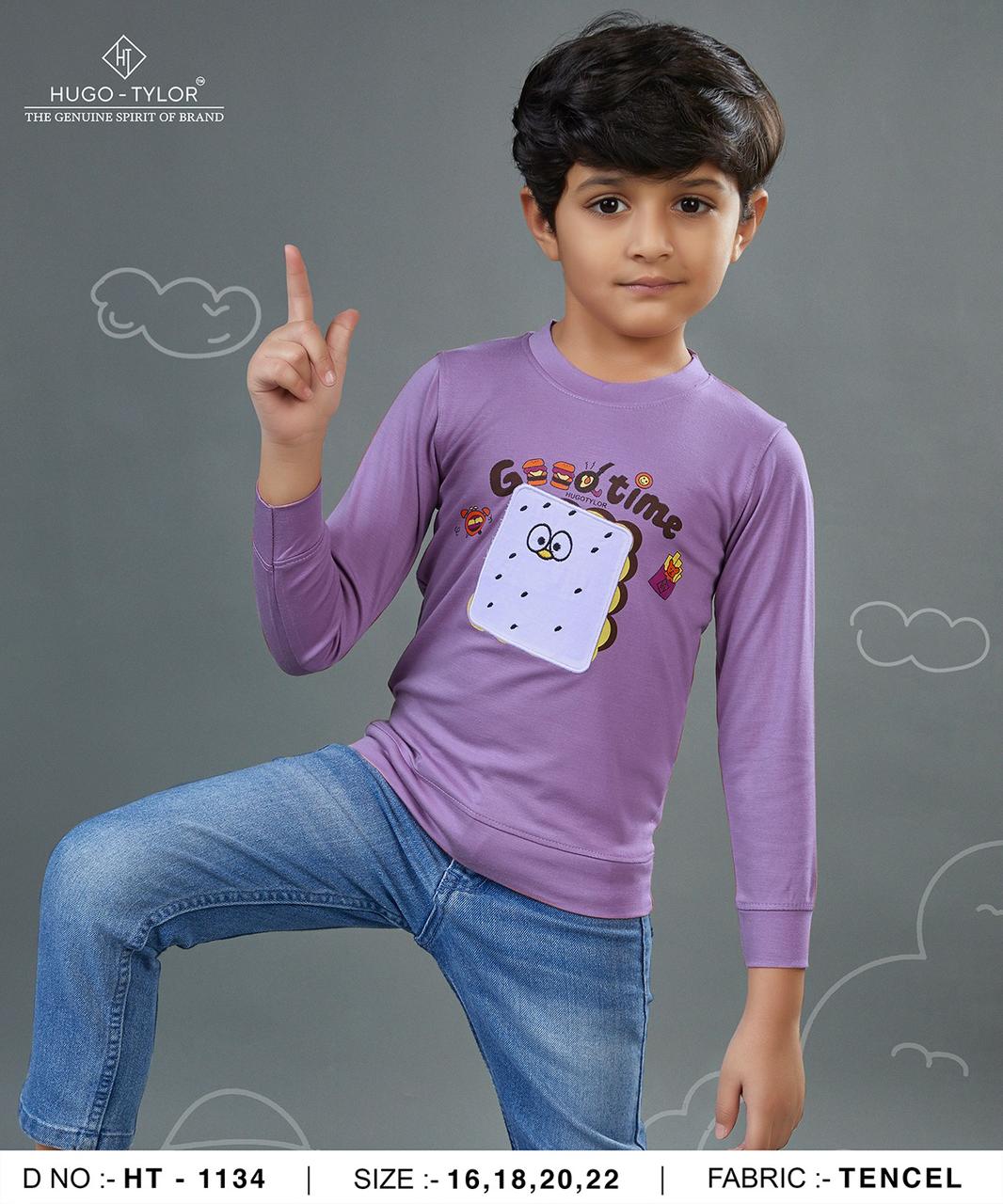 Ht 1134 Hugo Tylor Lycra Tencil Boys Tshirt Exporter Gujarat