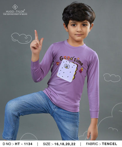 Ht 1134 Hugo Tylor Lycra Tencil Boys Tshirt Exporter Gujarat