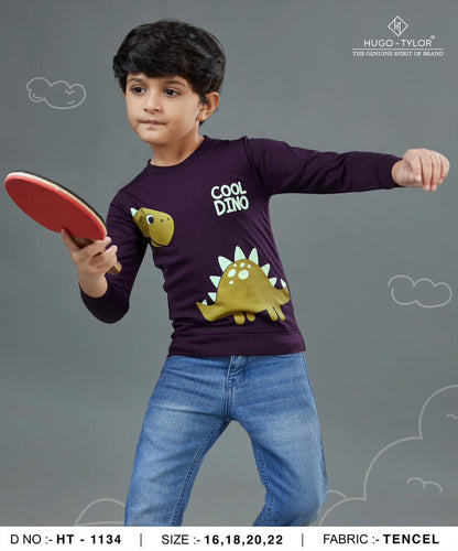 Ht 1134 Hugo Tylor Lycra Tencil Boys Tshirt Exporter Gujarat