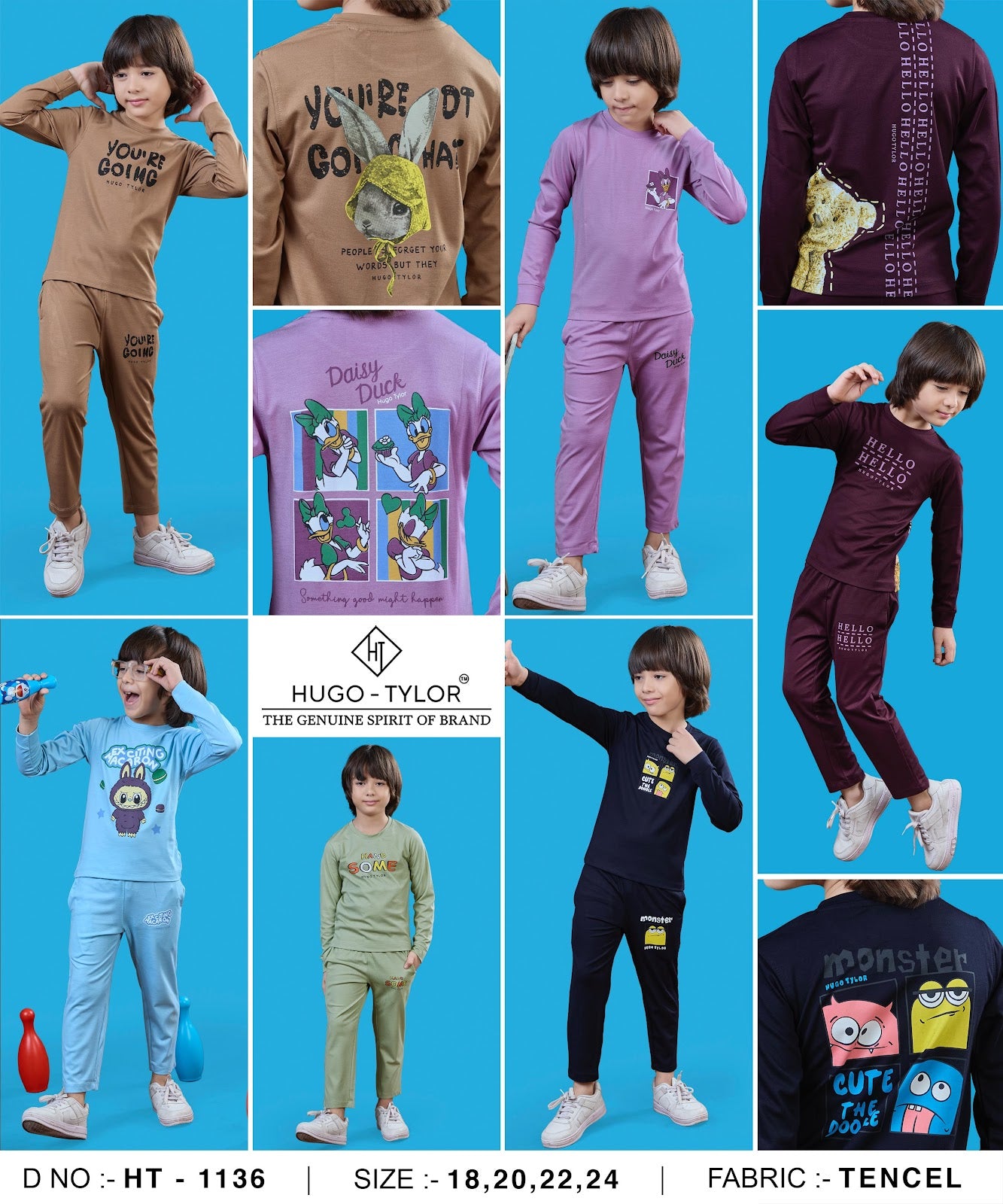 Ht 1136 Hugo Tylor Lycra Tencil Boys Co Ord Set Wholesale Price