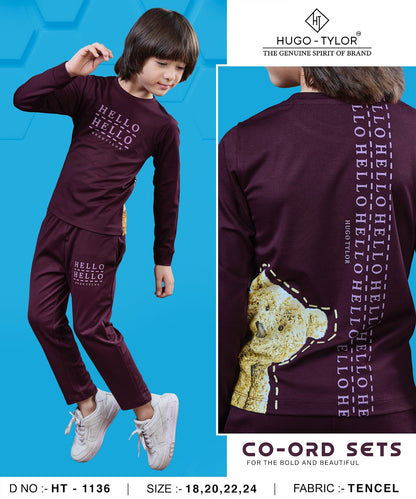 Ht 1136 Hugo Tylor Lycra Tencil Boys Co Ord Set Wholesale Price