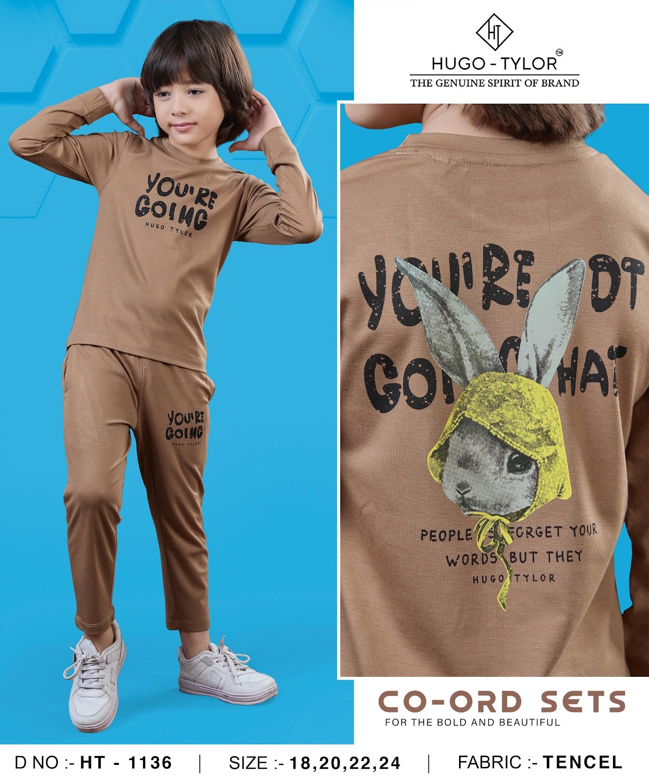 Ht 1136 Hugo Tylor Lycra Tencil Boys Co Ord Set Wholesale Price