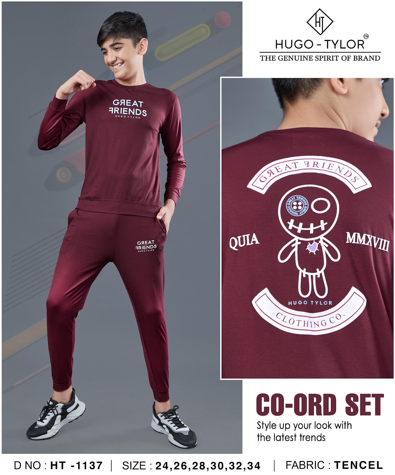 Ht 1137 Hugo Tylor Imported Boys Co Ord Set Wholesale Price