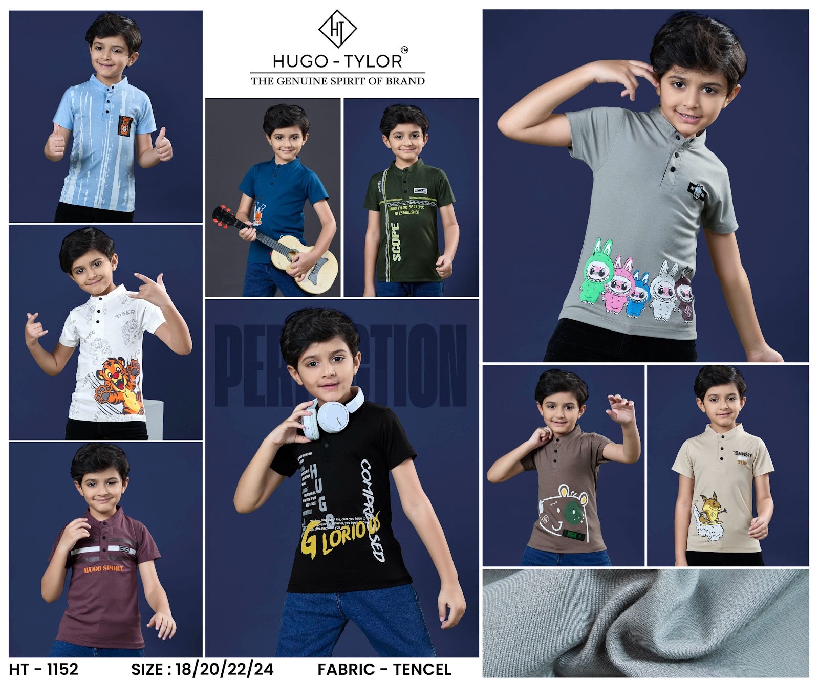 Ht 1152 Hugo Tylor Imported Boys Tshirt Manufacturer Ahmedabad