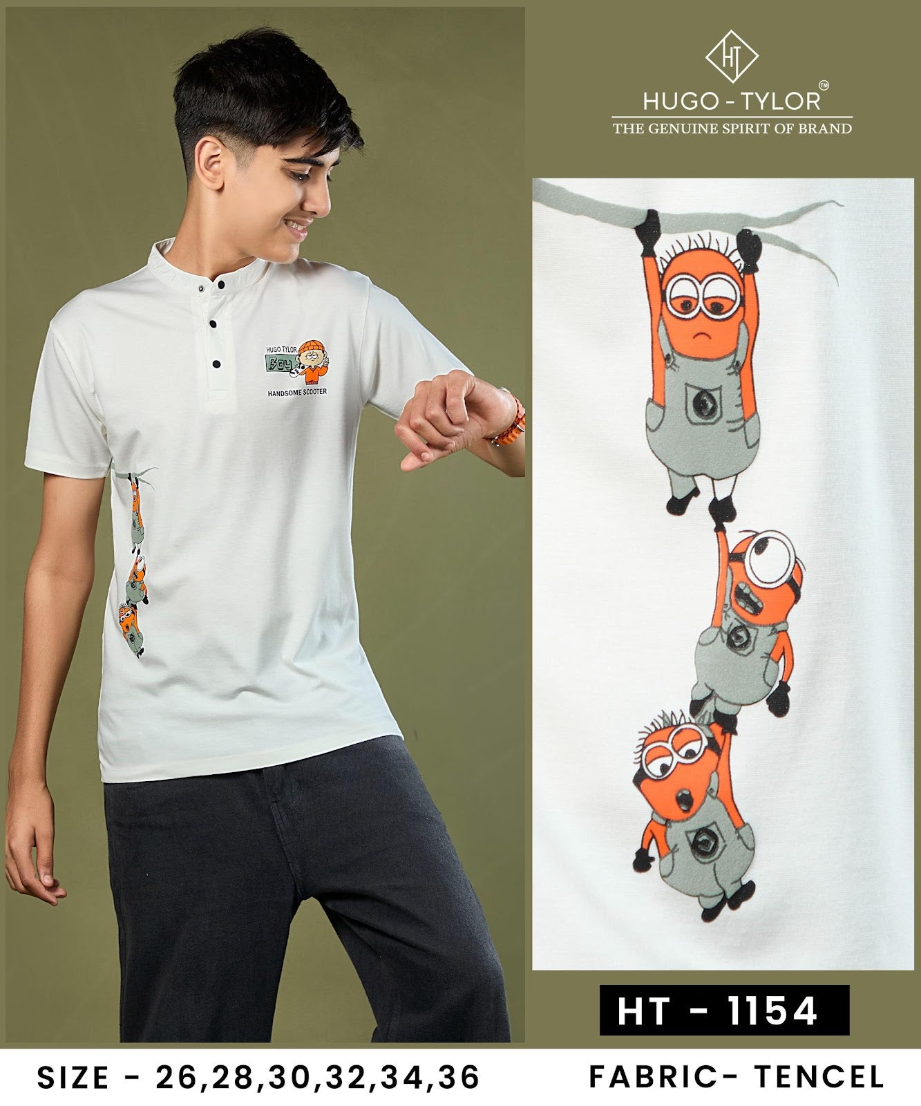 Ht 1154 Hugo Tylor Tencil Boys Tshirt Exporter Gujarat