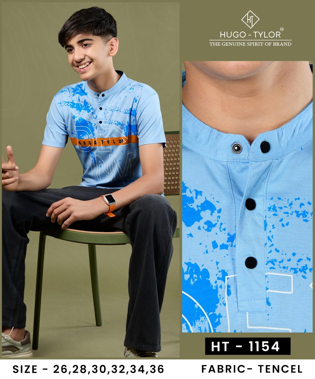Ht 1154 Hugo Tylor Tencil Boys Tshirt Exporter Gujarat