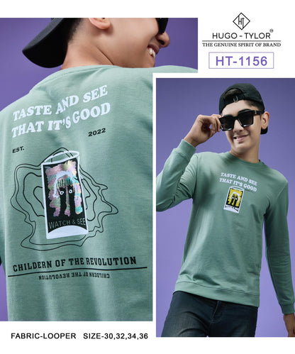 Ht 1156 Full Sleeves Hugo Tylor Cotton Looper Boys Tshirt Wholesale Price