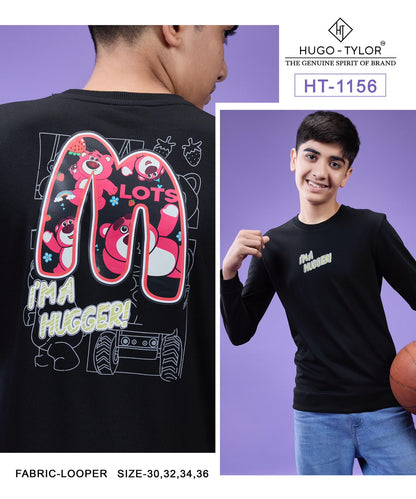 Ht 1156 Full Sleeves Hugo Tylor Cotton Looper Boys Tshirt Wholesale Price
