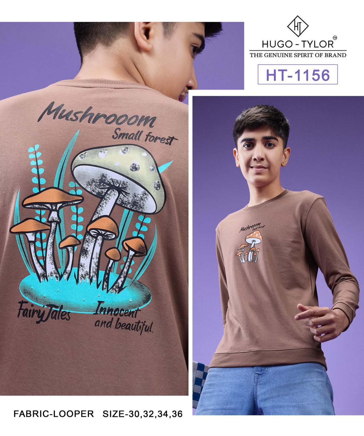 Ht 1156 Full Sleeves Hugo Tylor Cotton Looper Boys Tshirt Wholesale Price