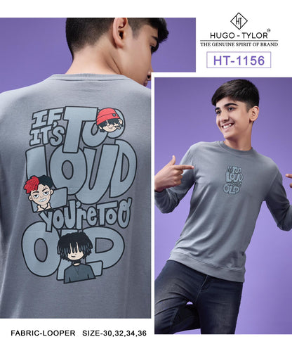 Ht 1156 Full Sleeves Hugo Tylor Cotton Looper Boys Tshirt Wholesale Price