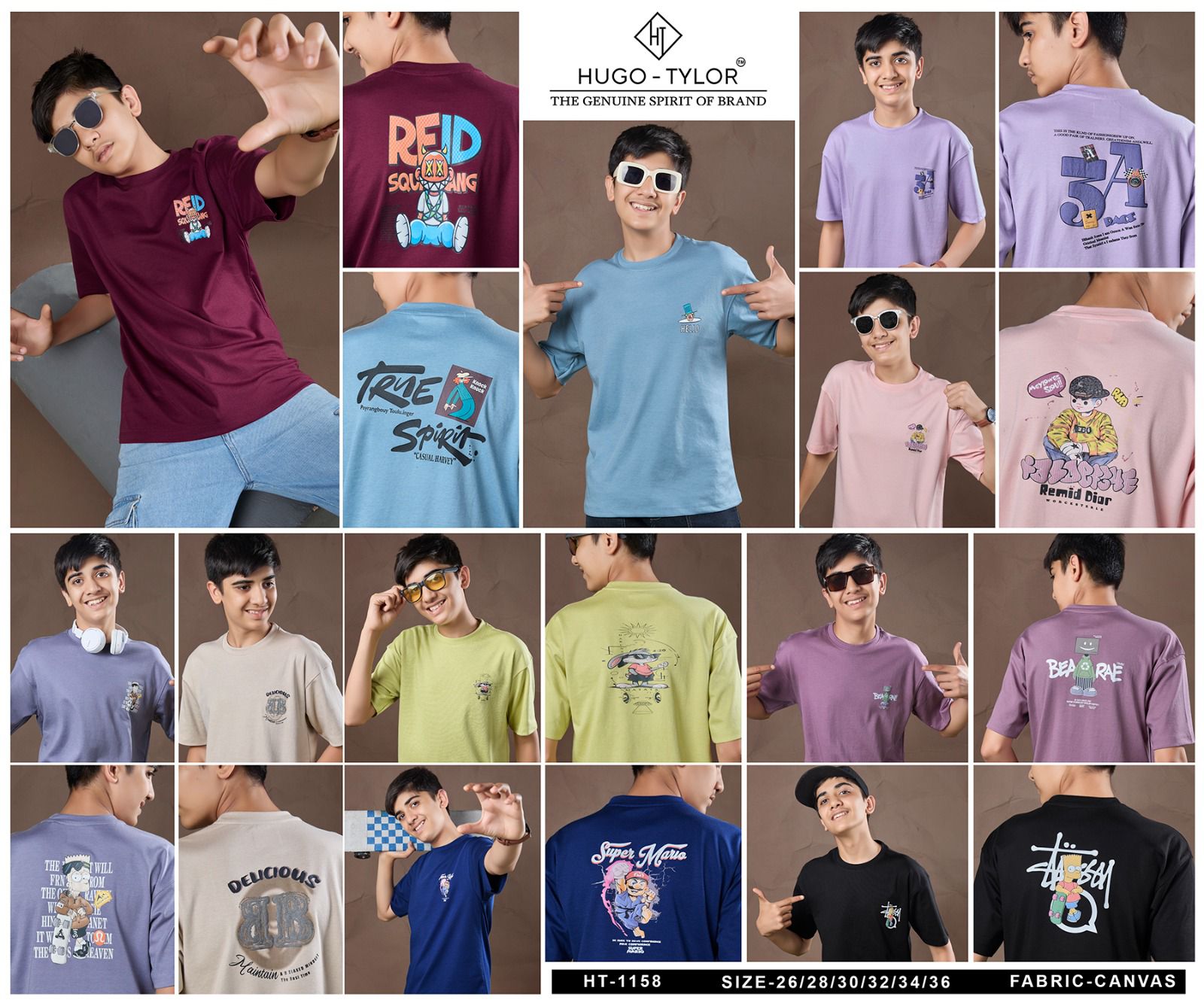 Ht 1158 Hugo Tylor Canvas Boys Tshirt Wholesale Price