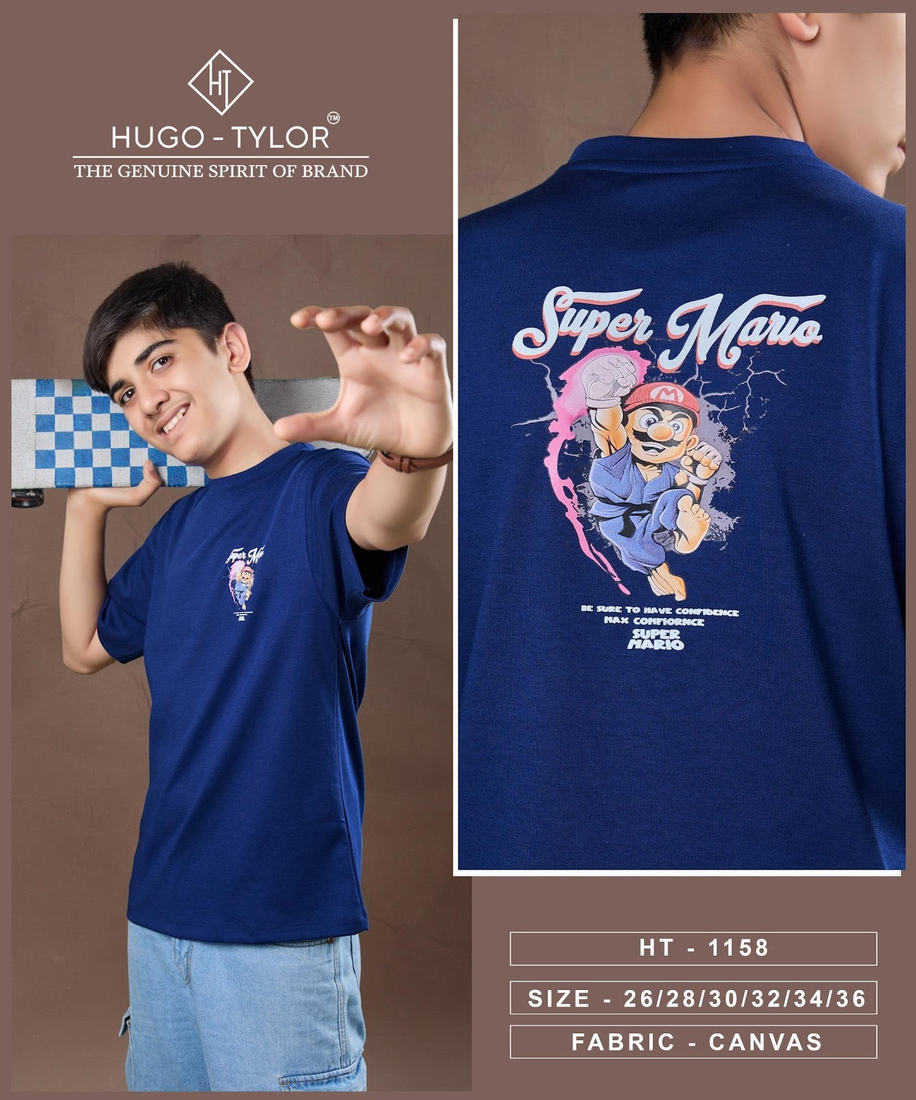 Ht 1158 Hugo Tylor Canvas Boys Tshirt Wholesale Price