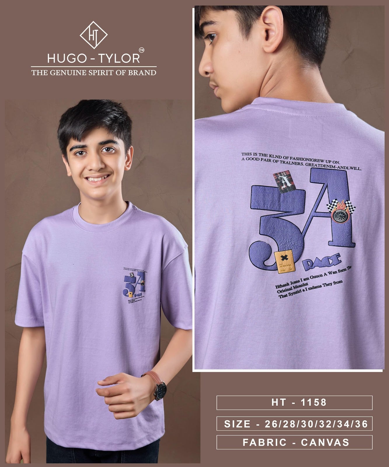 Ht 1158 Hugo Tylor Canvas Boys Tshirt Wholesale Price