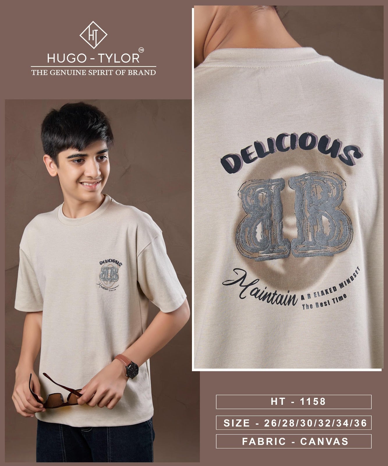 Ht 1158 Hugo Tylor Canvas Boys Tshirt Wholesale Price