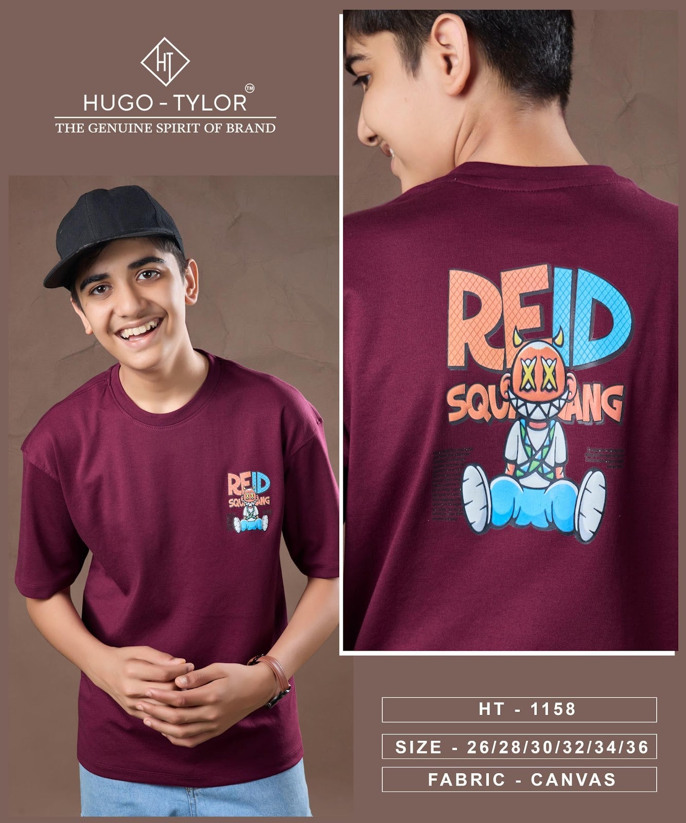 Ht 1158 Hugo Tylor Canvas Boys Tshirt Wholesale Price