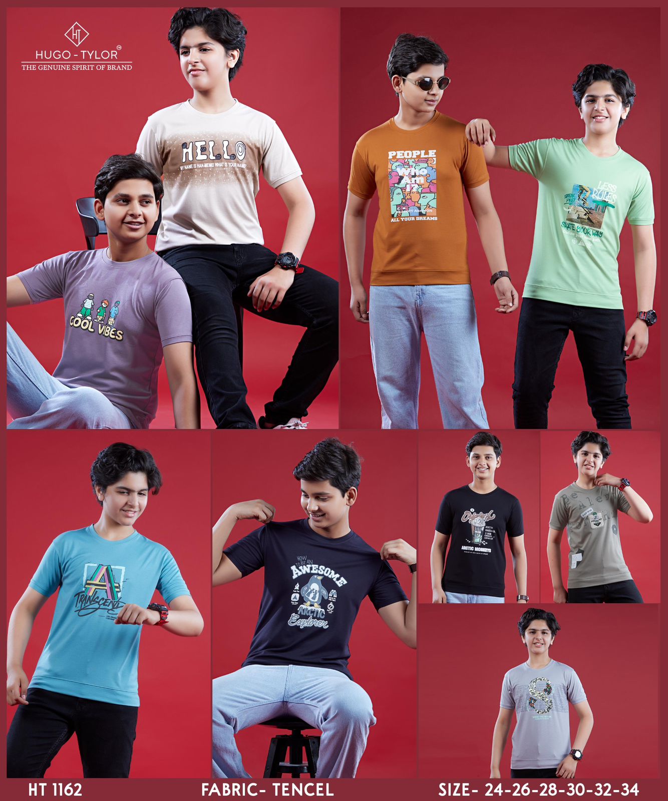 Ht 1162 Hugo Tylor Lycra Tencil Boys Tshirt Manufacturer