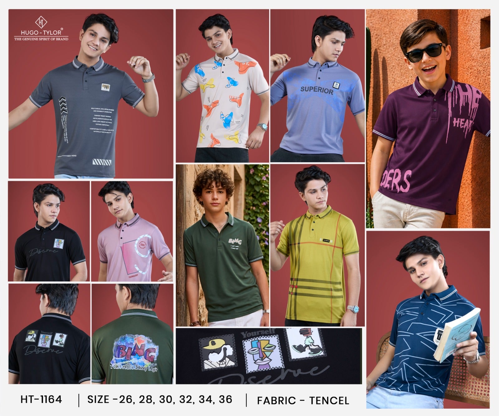 Ht 1164 Hugo Tylor Lycra Tencil Boys Tshirt Manufacturer Ahmedabad