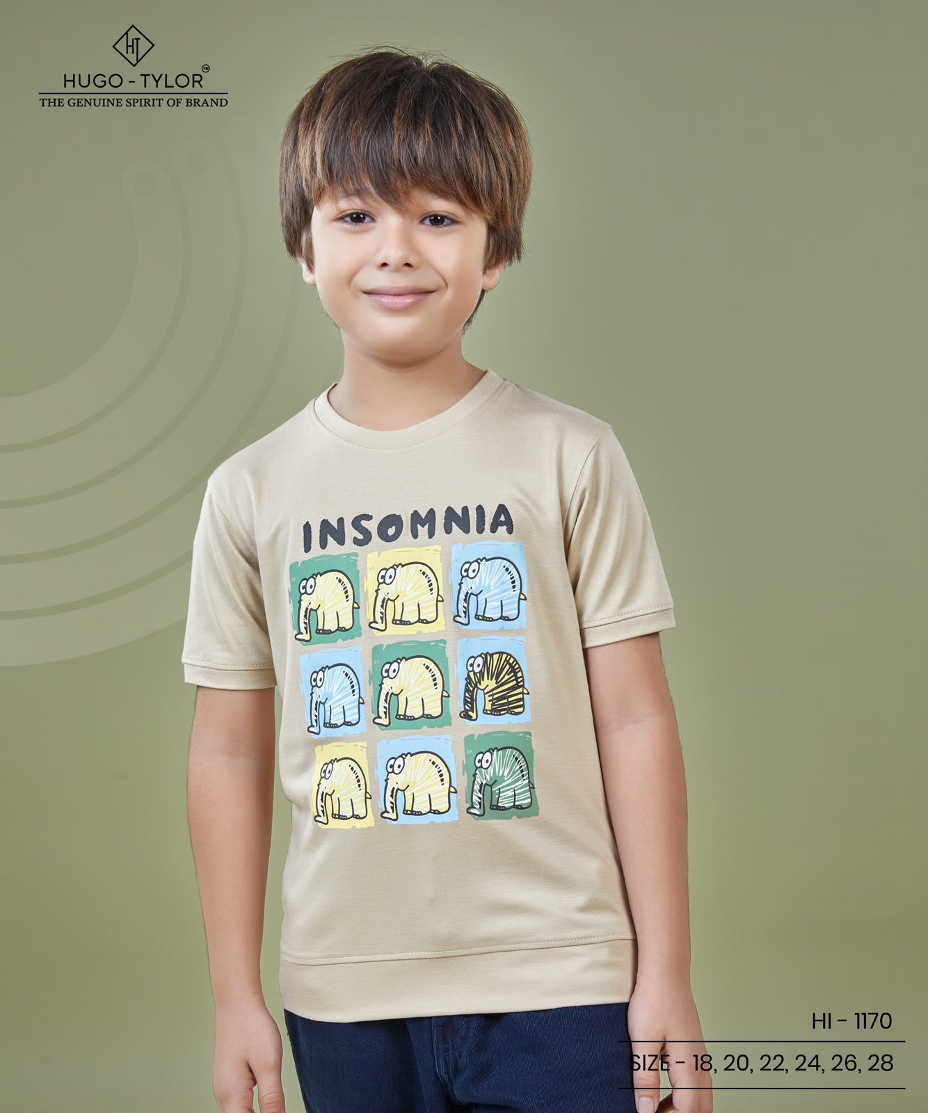 Ht 1170 Front-Back Print Hugo Tylor Imported Boys Tshirt Supplier Gujarat
