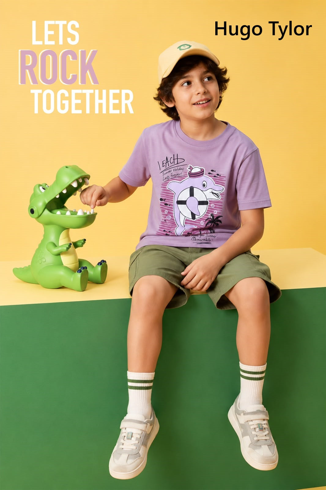 Ht 1170 Front-Back Print Hugo Tylor Imported Boys Tshirt Supplier Gujarat