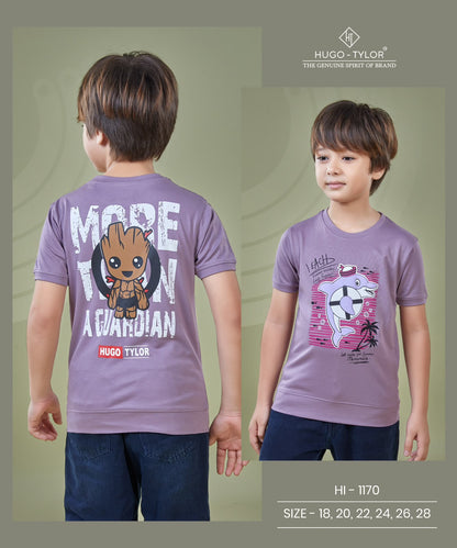 Ht 1170 Front-Back Print Hugo Tylor Imported Boys Tshirt Supplier Gujarat
