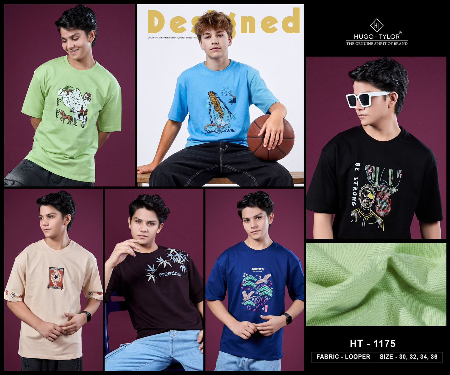 Ht 1175 Hugo Tylor Cotton Looper Boys Tshirt Supplier Ahmedabad