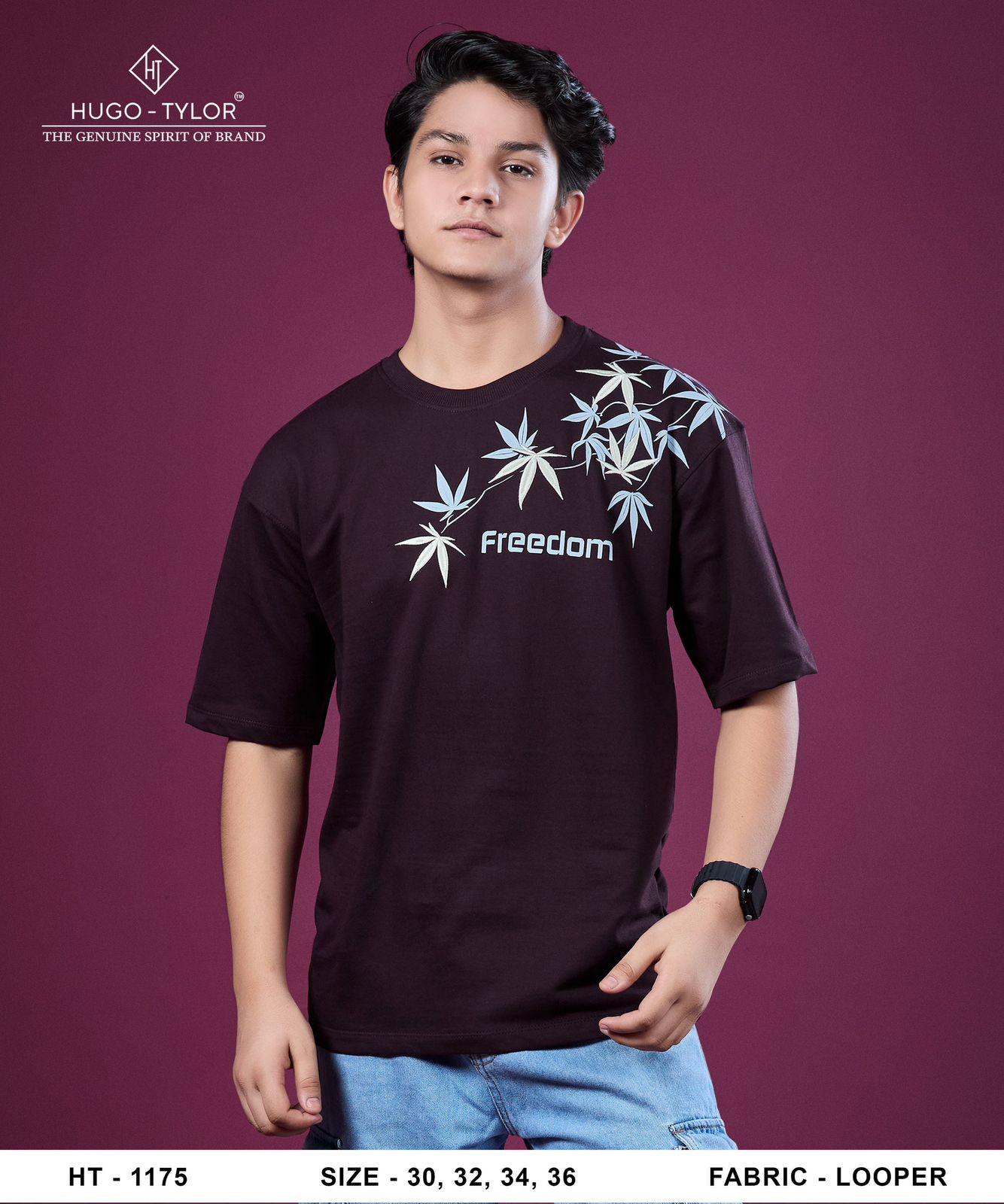 Ht 1175 Hugo Tylor Cotton Looper Boys Tshirt Supplier Ahmedabad