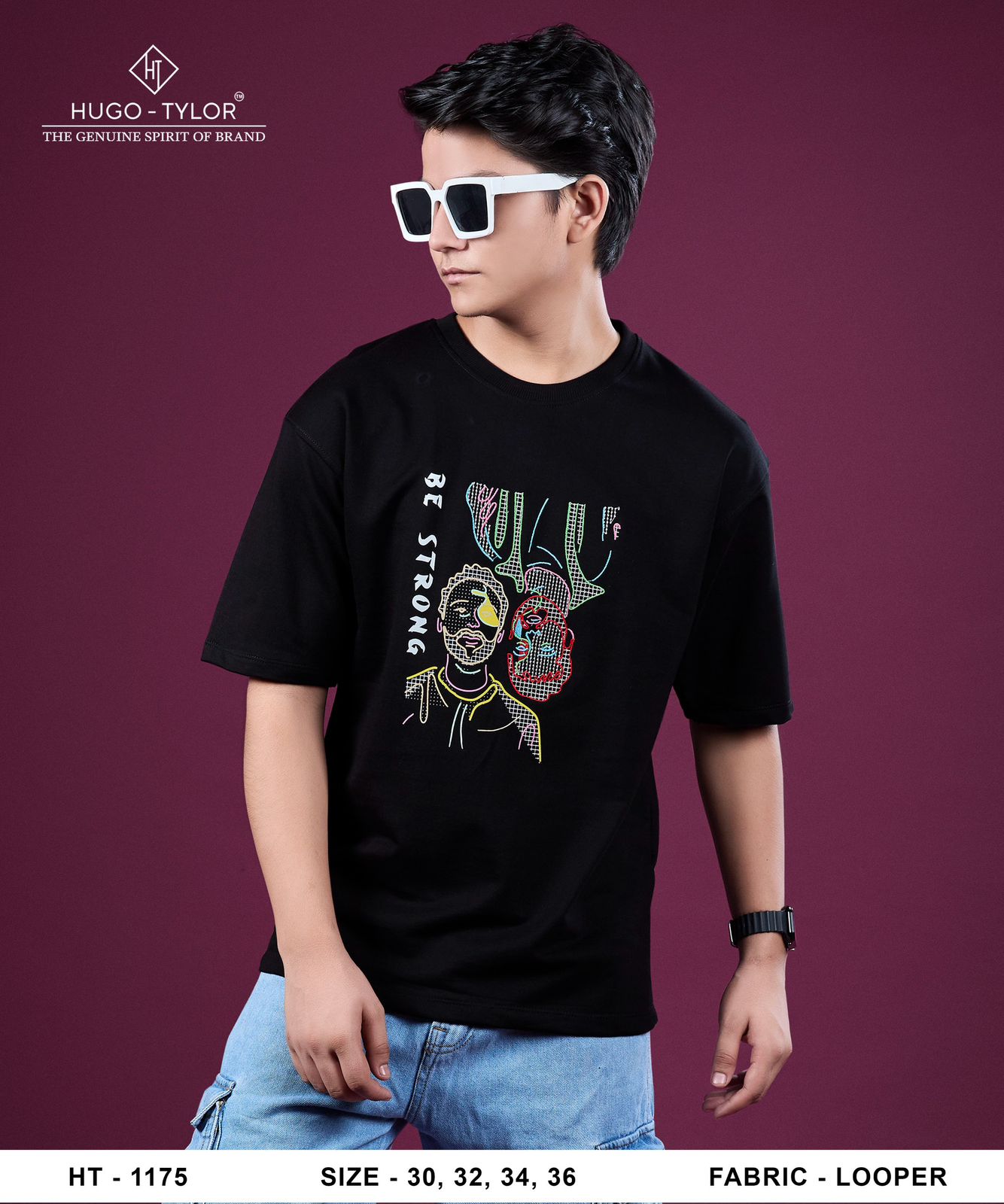 Ht 1175 Hugo Tylor Cotton Looper Boys Tshirt Supplier Ahmedabad