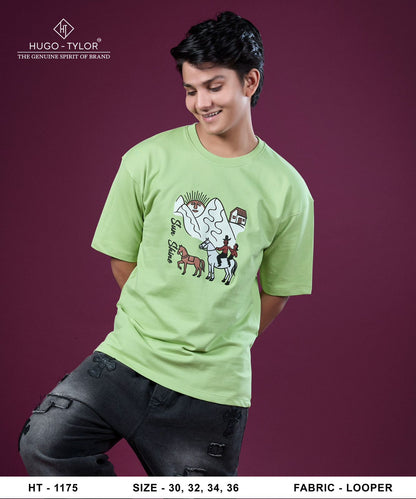 Ht 1175 Hugo Tylor Cotton Looper Boys Tshirt Supplier Ahmedabad