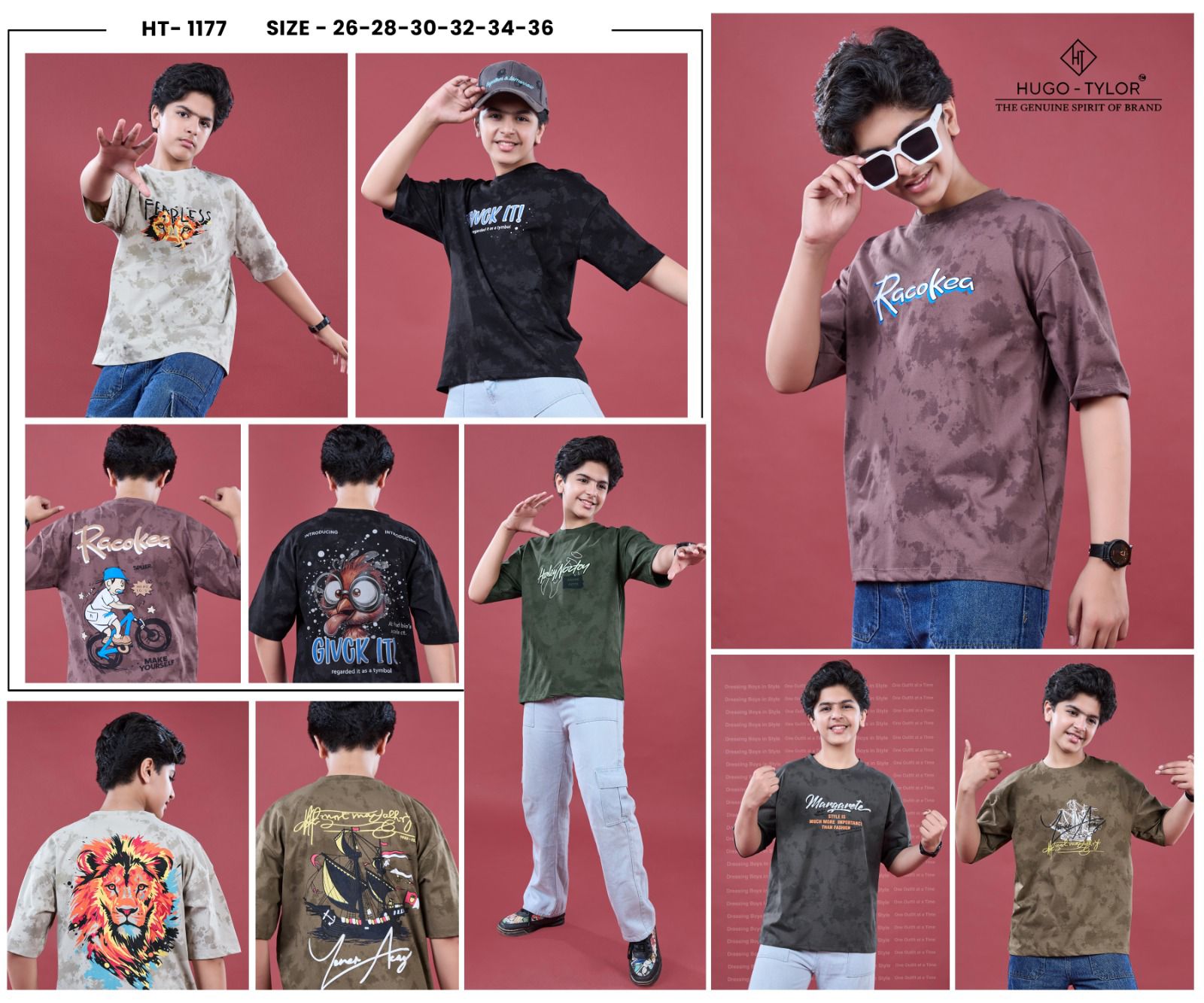 Ht 1177 Hugo Tylor Giza Cotton Boys Tshirt Wholesaler India