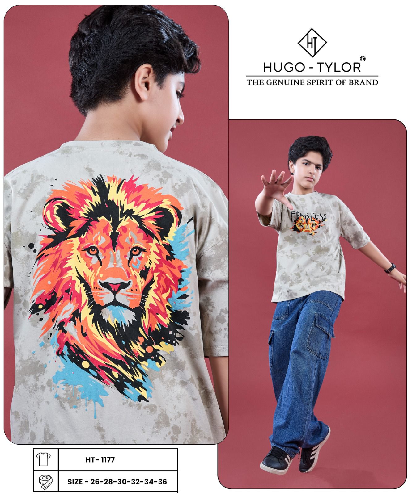 Ht 1177 Hugo Tylor Giza Cotton Boys Tshirt Wholesaler India