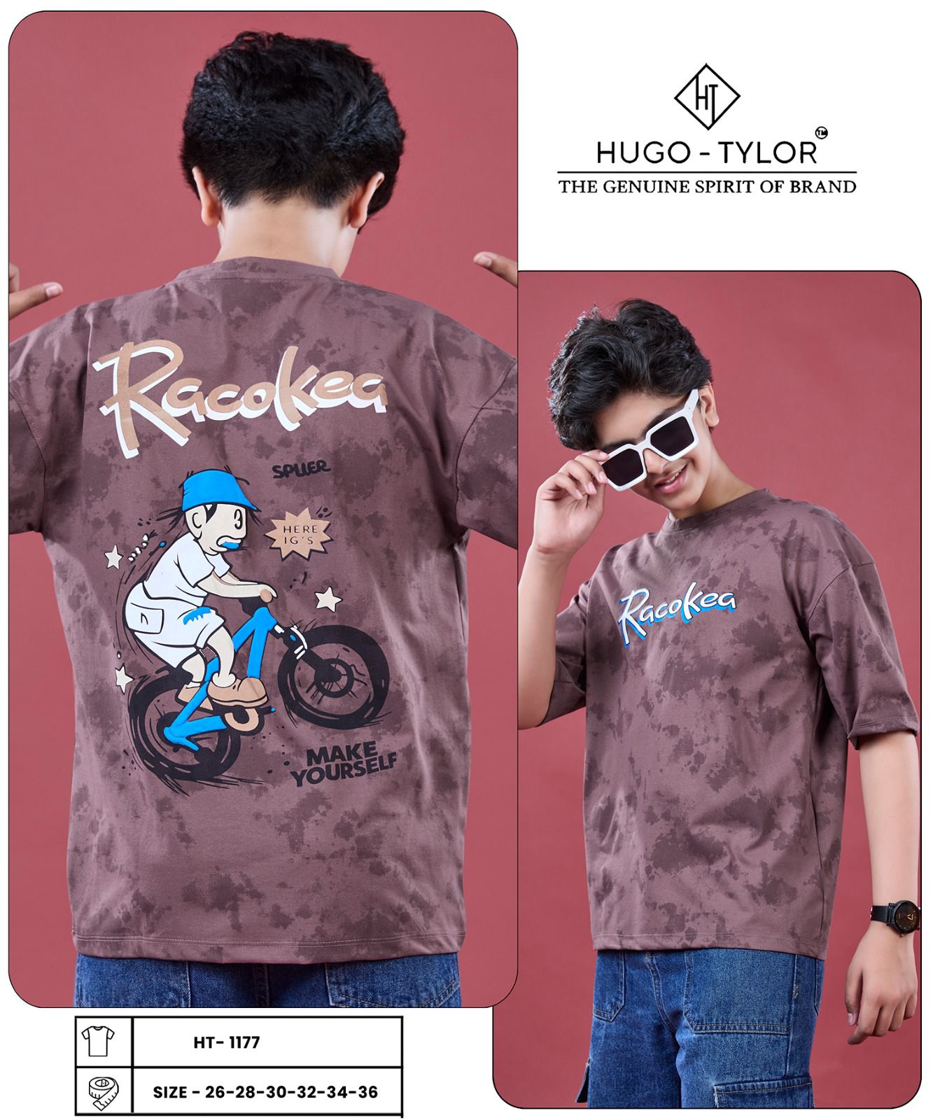 Ht 1177 Hugo Tylor Giza Cotton Boys Tshirt Wholesaler India