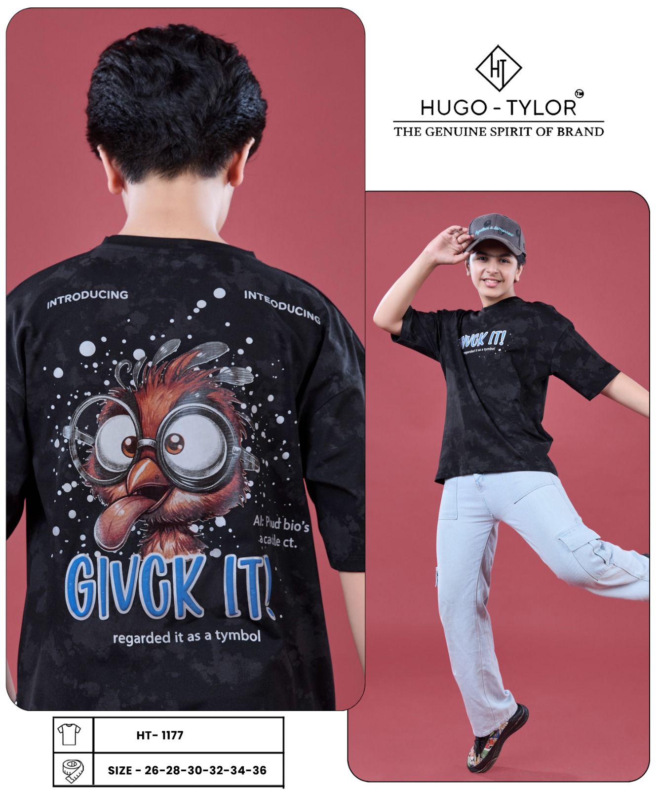 Ht 1177 Hugo Tylor Giza Cotton Boys Tshirt Wholesaler India