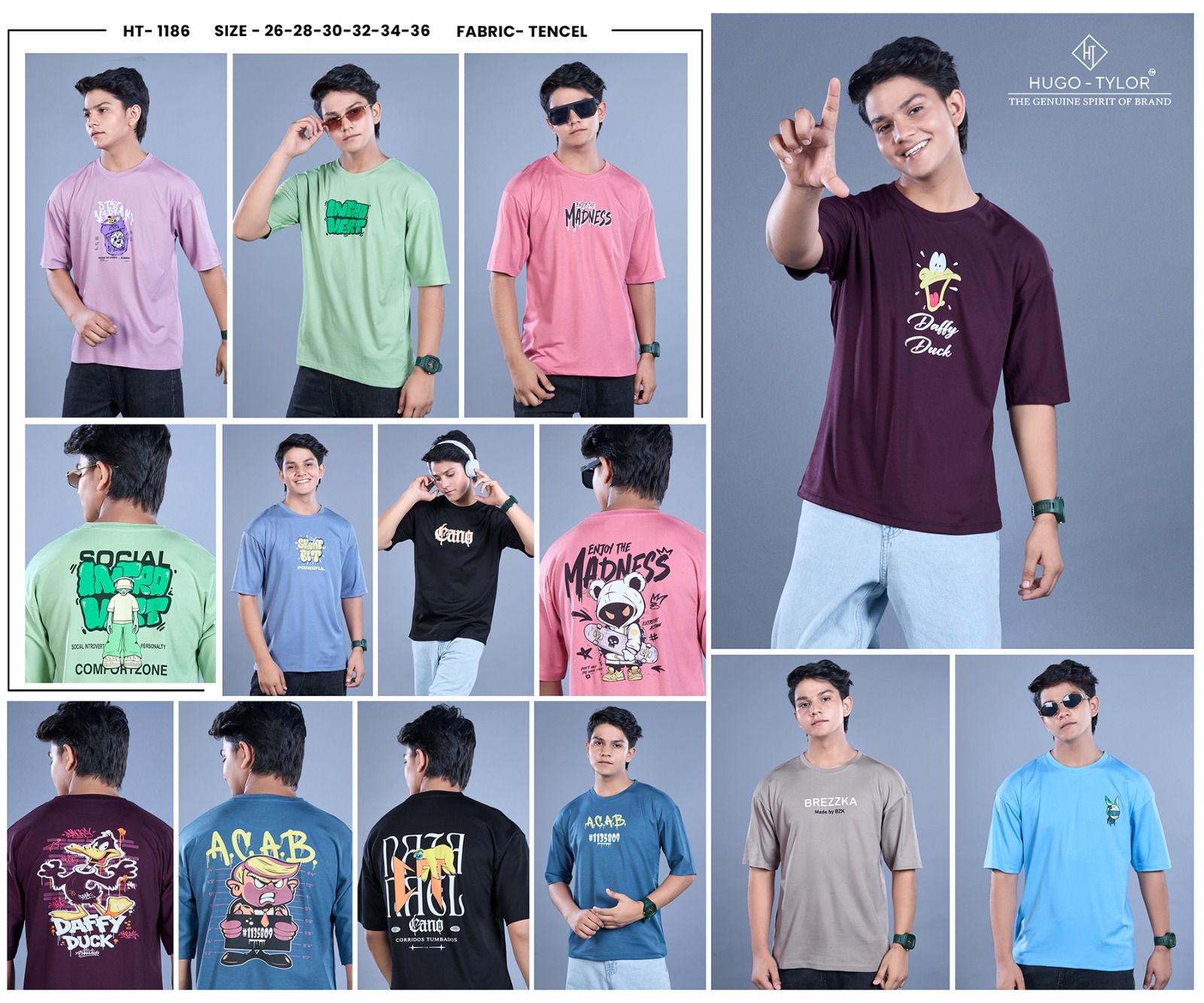 Ht 1186 Drop Shoulder Hugo Tylor Imported Boys Tshirt Supplier Gujarat