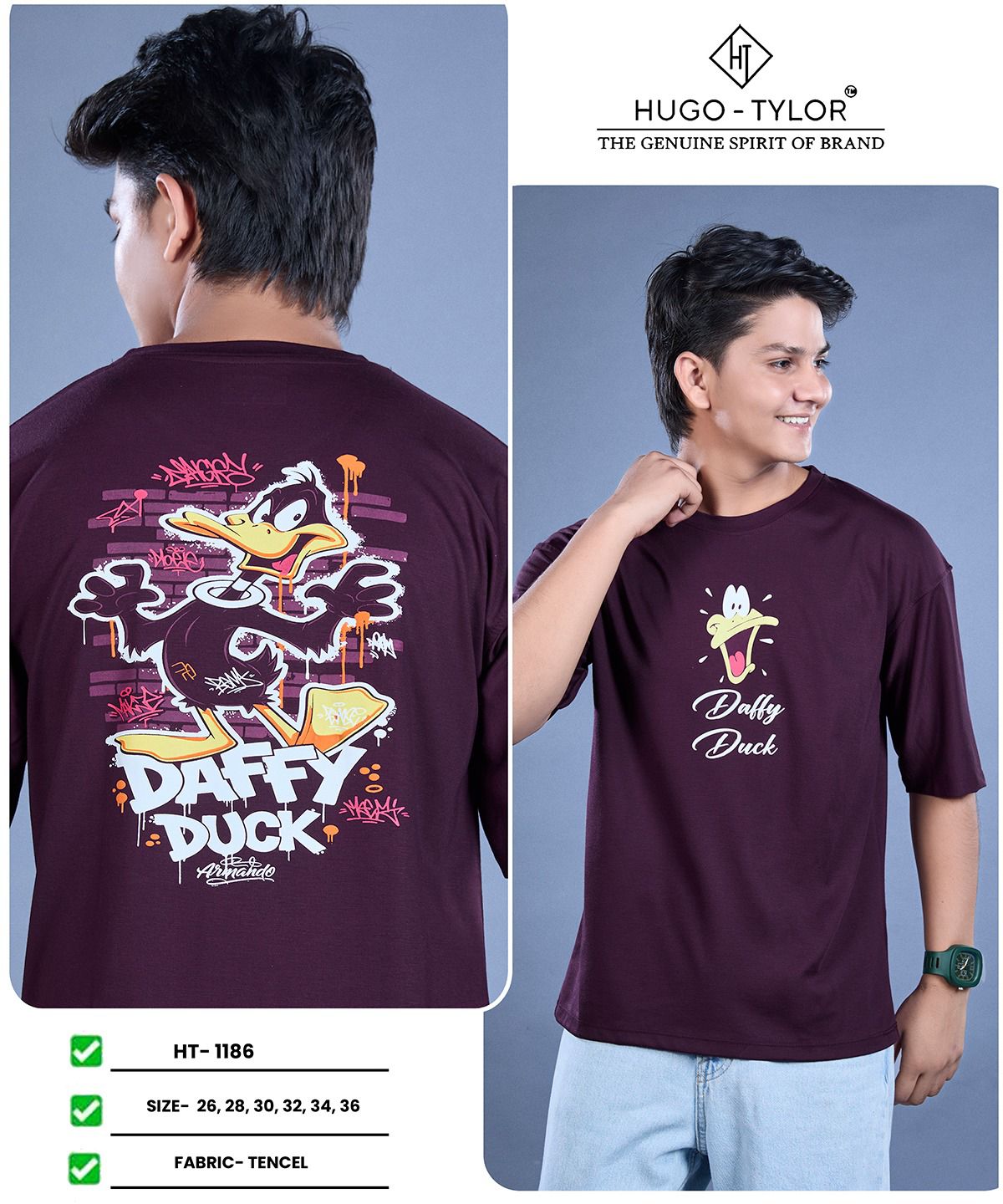 Ht 1186 Drop Shoulder Hugo Tylor Imported Boys Tshirt Supplier Gujarat