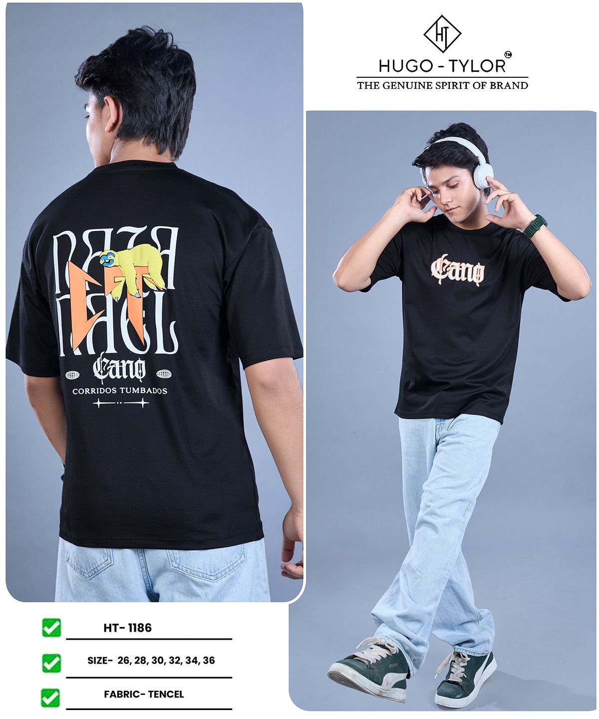 Ht 1186 Drop Shoulder Hugo Tylor Imported Boys Tshirt Supplier Gujarat