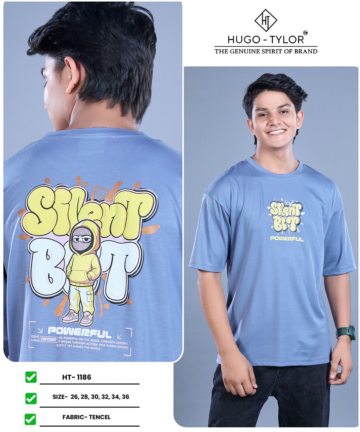 Ht 1186 Drop Shoulder Hugo Tylor Imported Boys Tshirt Supplier Gujarat