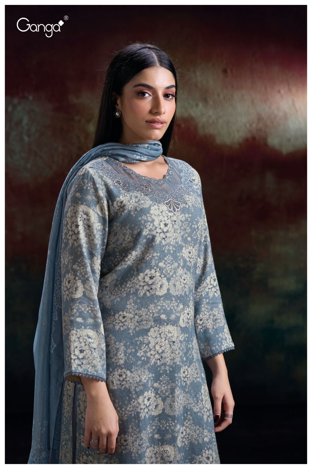 Htun S2863 Ganga Pure Khadi Pashmina Suits Exporter