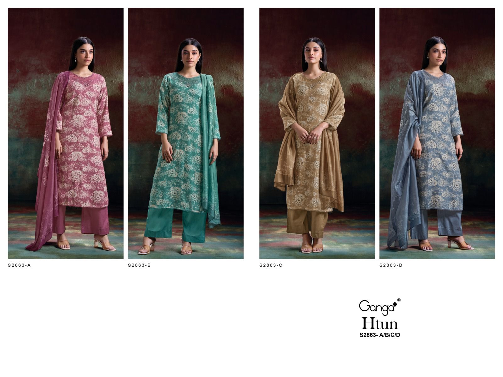 Htun S2863 Ganga Pure Khadi Pashmina Suits Exporter