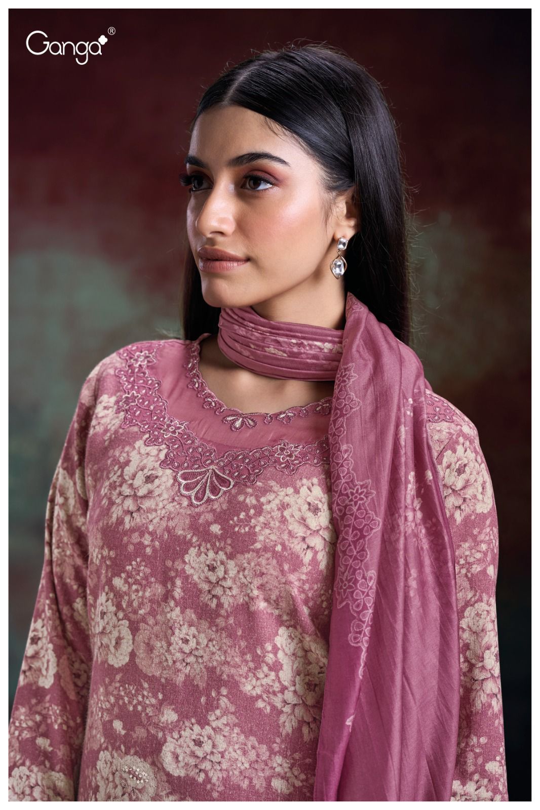 Htun S2863 Ganga Pure Khadi Pashmina Suits Exporter