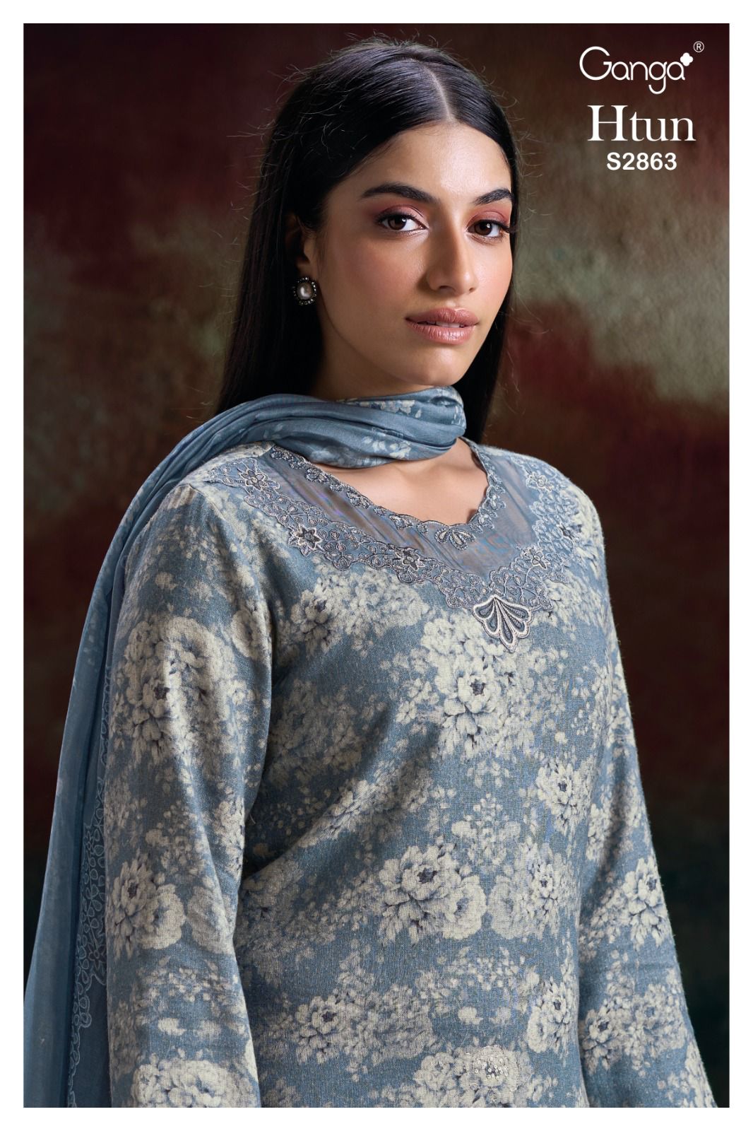 Htun S2863 Ganga Pure Khadi Pashmina Suits Exporter