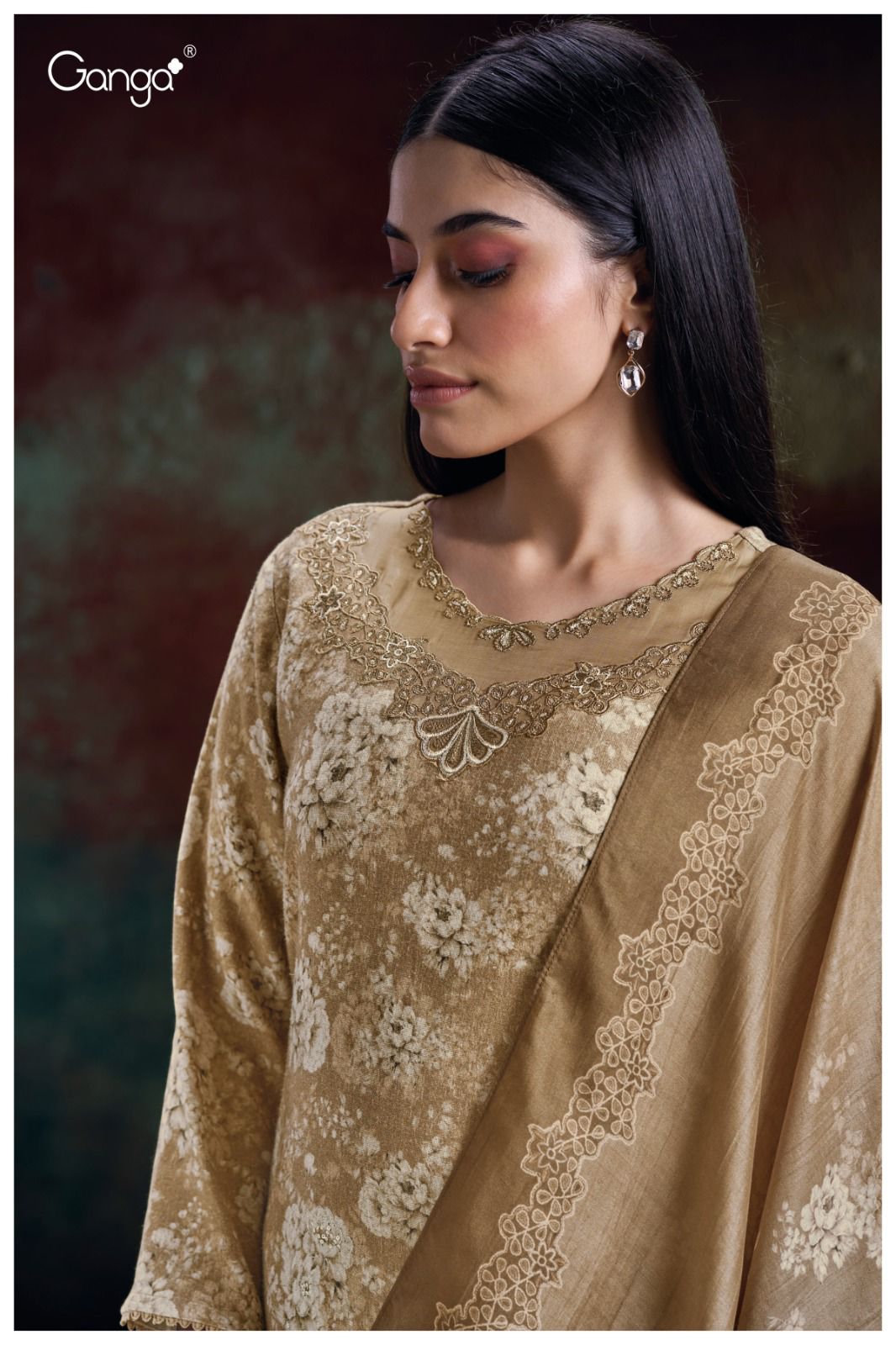 Htun S2863 Ganga Pure Khadi Pashmina Suits Exporter