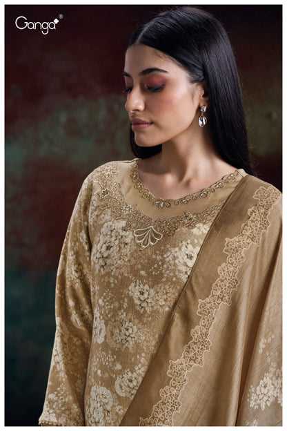 Htun S2863 Ganga Pure Khadi Pashmina Suits Exporter