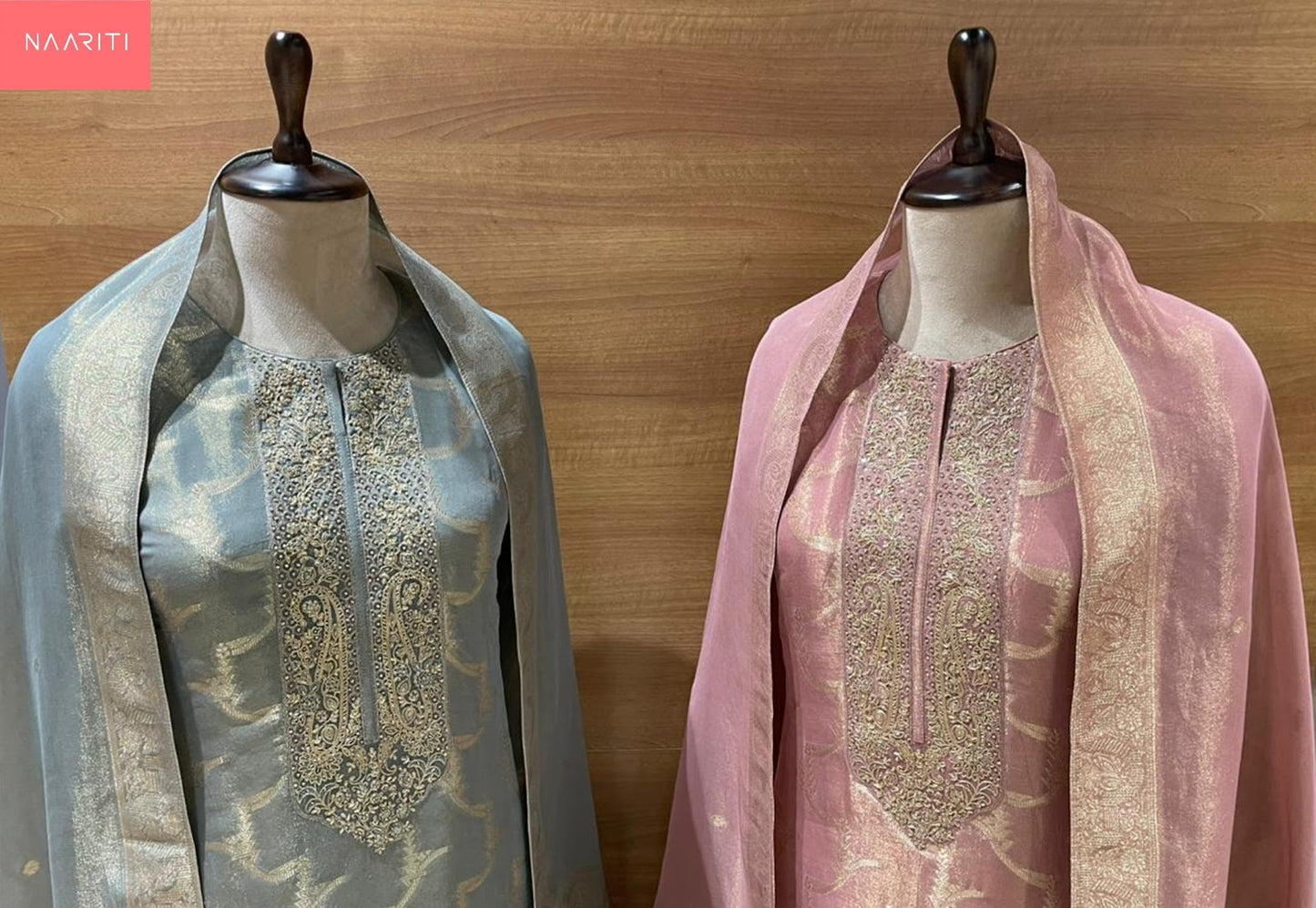 Huda Naariti Silk Jacquard Salwar Suits Manufacturer Gujarat