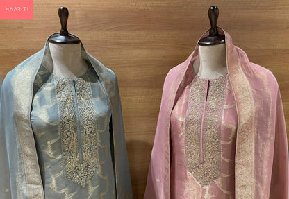 Huda Naariti Silk Jacquard Salwar Suits Manufacturer Gujarat