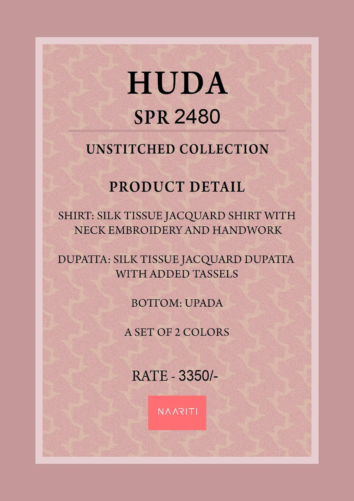 Huda Naariti Silk Jacquard Salwar Suits Manufacturer Gujarat