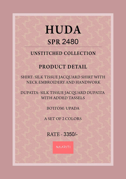 Huda Naariti Silk Jacquard Salwar Suits Manufacturer Gujarat