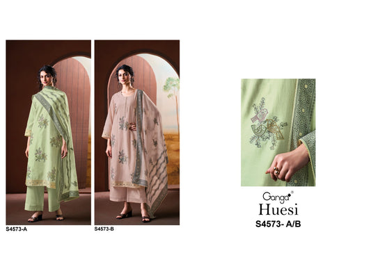 Huesi 4573 Ganga Viscose Plazzo Style Suits Wholesale