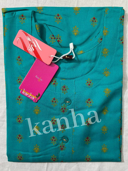 Hulchal 040125 Kanha Reyon Kurtis Manufacturer India